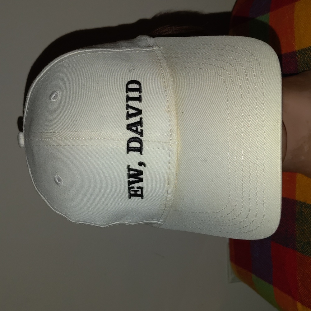 Schitt Creek Hat EW, David Off White Black Embroidery Officially Licensed